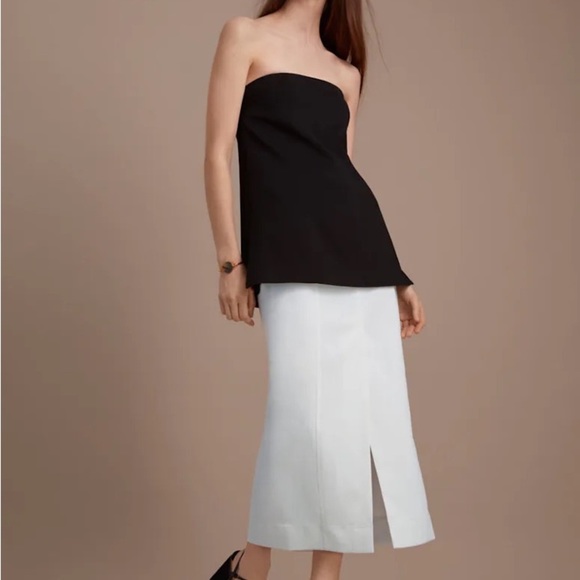 Aritzia Babaton Alice Strapless Tube Top Blouse Side Slit | Size XS Black - Picture 1 of 12